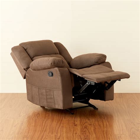 Buy Denver Mocha Faux Leather 1-Seater Recliner with Glider - Brown ...
