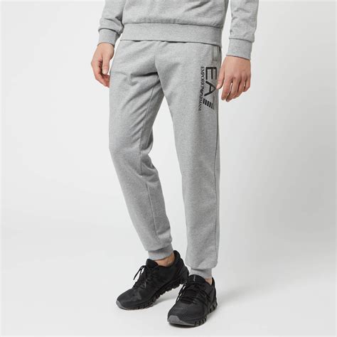 Mens grey ea7 joggers online