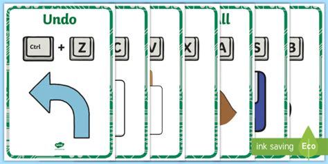 Computer Keyboard Shortcuts Display Posters (teacher made)