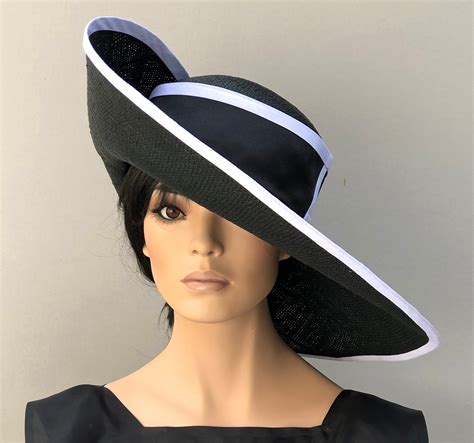 Kentucky Derby Hat, Royal Ascot Hat, Women's Black and White Hat ...