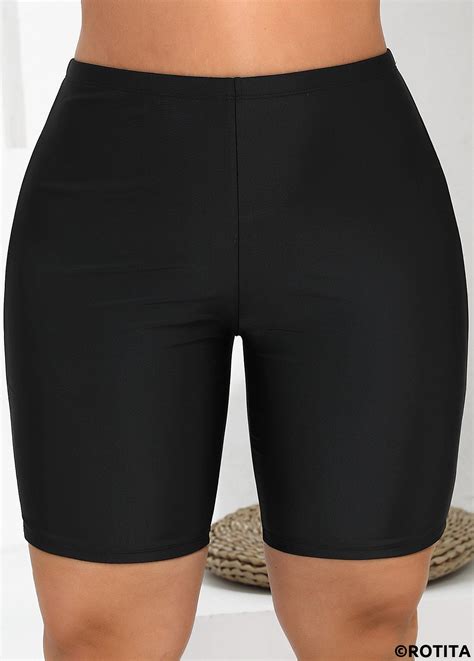 ROTITA Plus Size High Waisted Swim Shorts