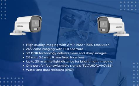 Buy TECHVIEW HIKVISION 2MP COLORVIEW Wired Bullet Camera DS-2CE10DF0T ...