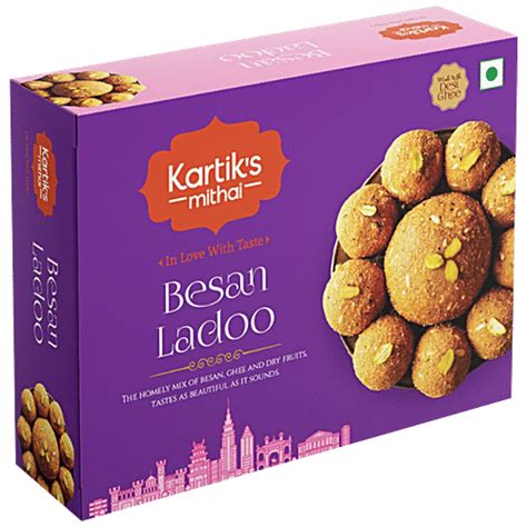 Buy Kartik's Mithai Besan Ladoo - Made With Pure Desi Ghee Online at ...