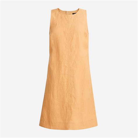 J.Crew: Button-back Linen Shift Dress For Women