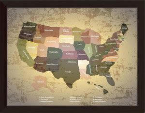 Artzfolio ArtzFolio Antique Vintage Map of USA America Tabletop ...