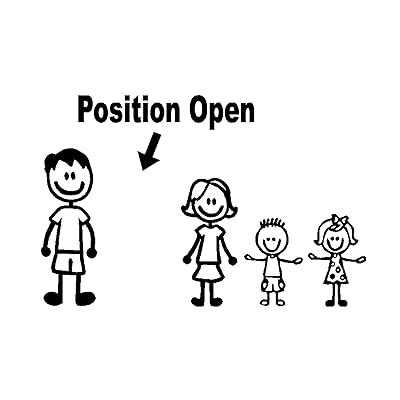 Buy Position Open Stick Figure Family Decal, Family Sticker, Two Kids ...