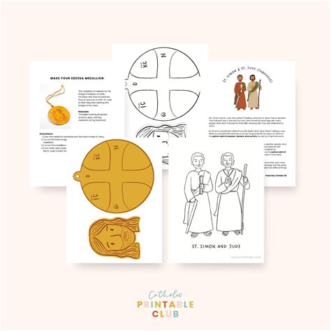 Sts. Simon & Jude Activity Bundle: Coloring Page & Edessa Medallion ...