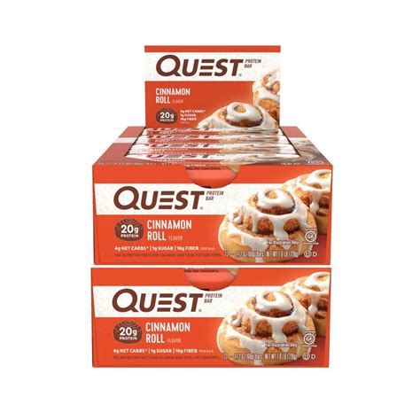 Buy Quest tion Protein Bar Cinnamon Roll. Low Carb Meal Replacement Bar ...