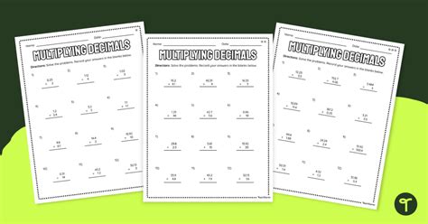 Image result for Multiplying with Decimals Worksheet