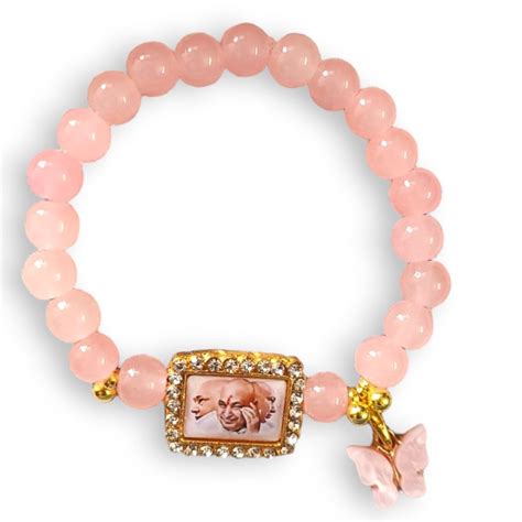Buy Guru Ji Swaroop Braclet of Baby Pink Pearl with Butterfly Charm ...