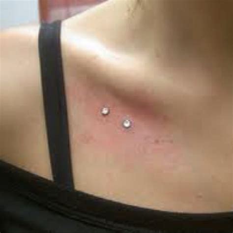 These aren't mine, but I love my clavicle dermals! | Dermal piercing ...