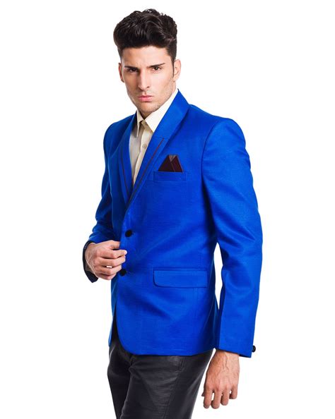 Buy Blue WINTAGE Single Breasted Blazer with Applique Deatil | AJIO