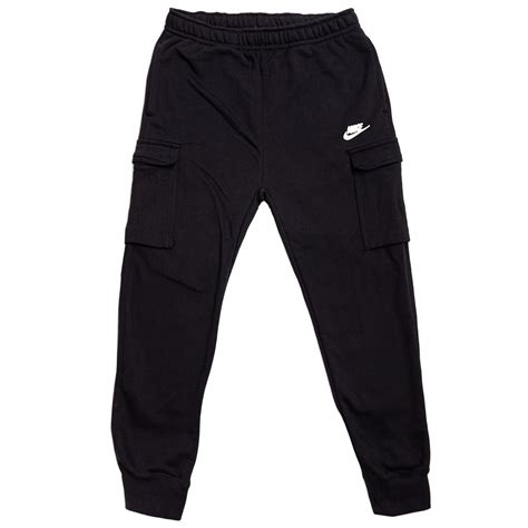 nike men sportswear club fleece cargo pants black black white