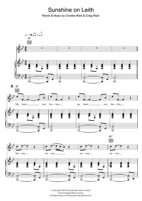 Sunshine On Leith by The Proclaimers Sheet Music for Piano, Vocal ...