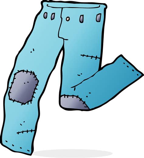 cartoon patched old jeans 12277363 Vector Art at Vecteezy