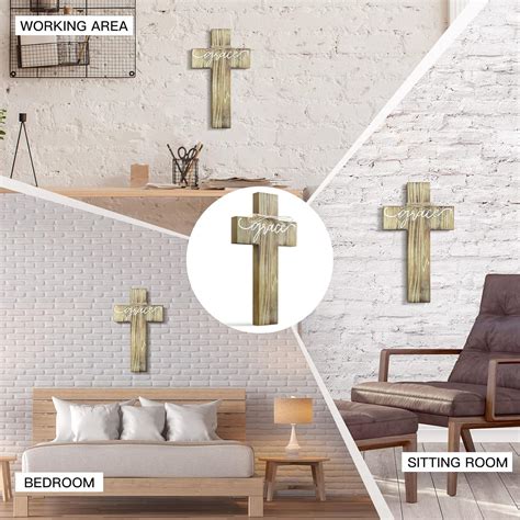Buy FEKOTS Wall Wooden Cross,wooden wall cross home decor,7x12 inch ...