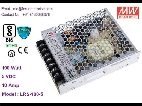 LRS-100-24 Meanwell Power Supply 100W SMPS - LRS-100-5 Meanwell SMPS ...