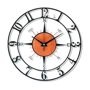 Buy Arabs Morden Metal & Wooden Wall Clock for Living Room Bedroom ...