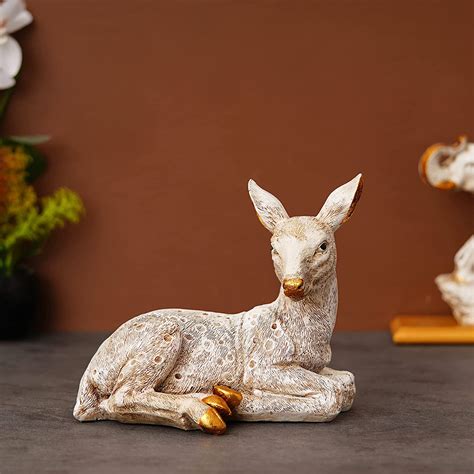 Buy Real Life Looking Hand Crafted Weight Resin Deer Statue, for Table ...