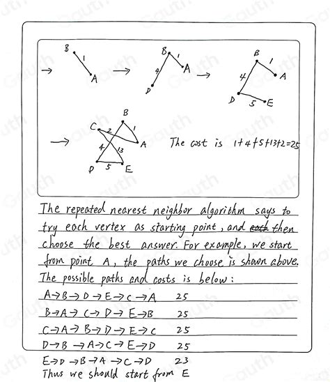 Apply the Repeated Nearest Neighbor Algorithm to the Graph Above 的图像结果