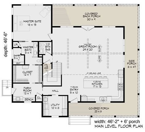 Country Plan: 2,400 Square Feet, 3 Bedrooms, 2.5 Bathrooms - 940-00821