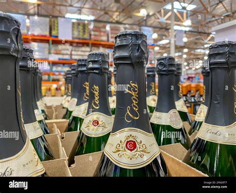 Bottles of Cook's Brut Sparkling wine champagne Stock Photo - Alamy