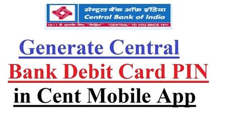 How to generate central bank ATM PIN using Cent mobile app?