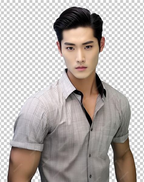 Premium PSD | Male asian model isolated on transparent background