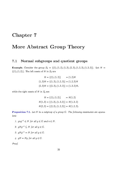 Chapter 7: Normal Subgroups and Quotient Groups in Abstract Group ...