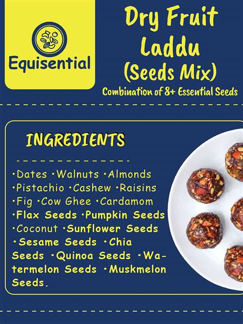 Buy Equisential – Dry Fruits Mix Laddoo - Combination of 8+ Essential ...