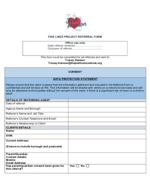 Fillable Online fine lines project referral form Fax Email Print ...