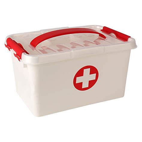 RC Plastic Portable Double Layer Medical Chest Kit Storage Box First ...