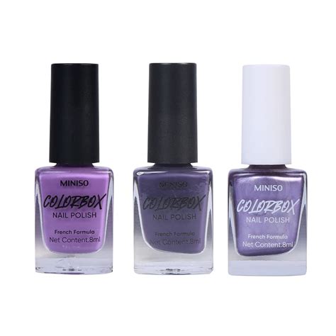 Miniso Glossy Nail Polish Set, Long Lasting Formula & Quick Dry, Glossy ...