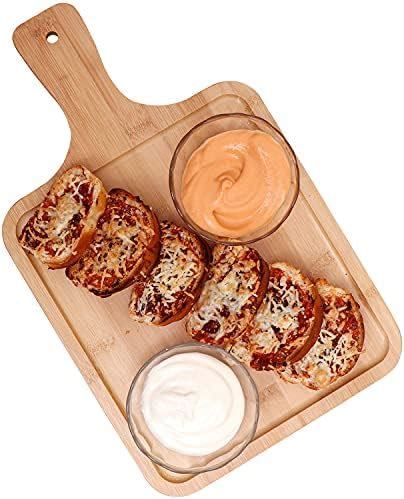 Buy IKTU Bamboo Cheese Board Set, Serving Tray and Cheese Serving ...