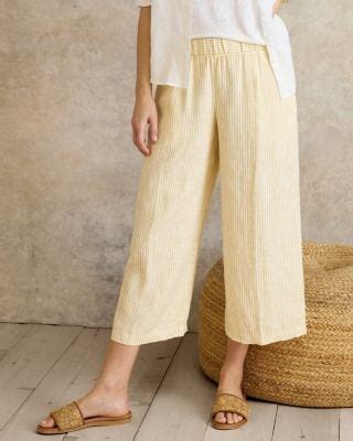 Cropped Wide-Leg Linen Pants | Garnet Hill