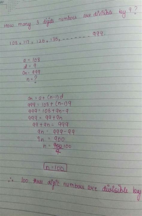 How many three digit number are divisible by 9? - Brainly.in