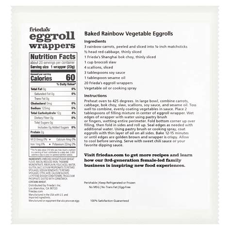 Nasoya Egg Roll Wrappers Nutrition Facts | Besto Blog