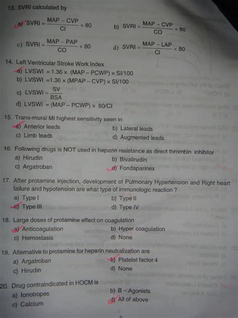 DM Entrance Papers List | Cardiac Anaesthesia | Dr Amarja Nagre