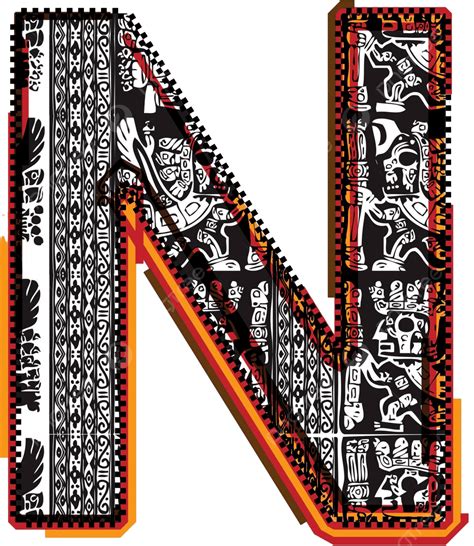 Inca S Font Letter N Typography Mexico Authentic Vector, Typography ...