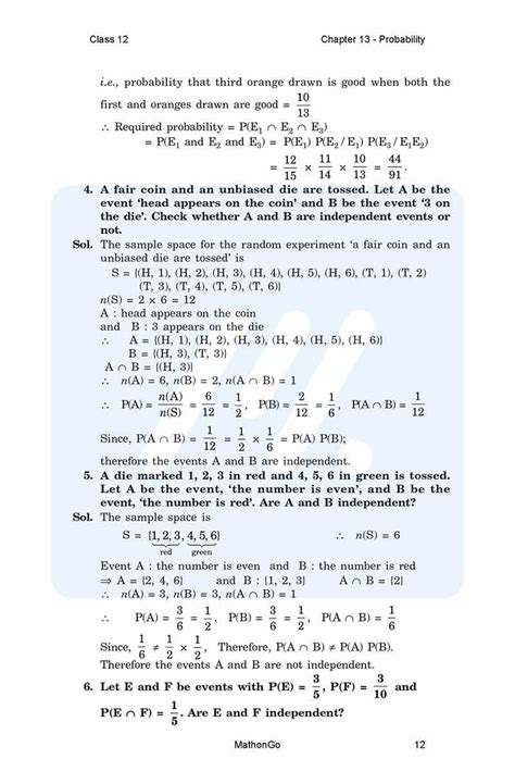 Image result for Probability Class 12 NCERT Solutions
