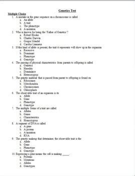 Image result for Genetics Test Questions