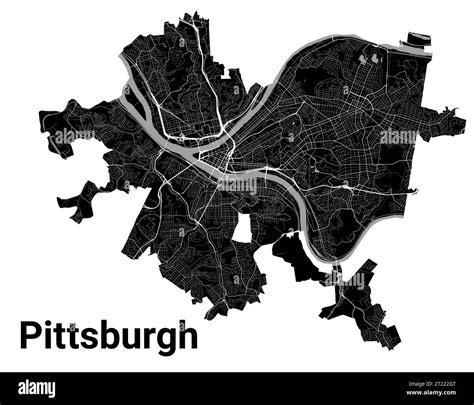 Pittsburgh city map, Pennsylvania, United States. Municipal ...
