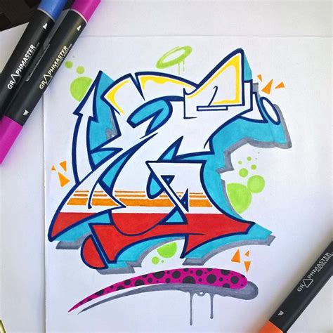 Graffiti Art with Markers and Crayons