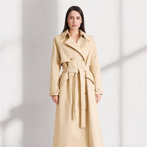 Ladies Beige Trench Coat Long, Black White Trench Coat Womens, Designer ...
