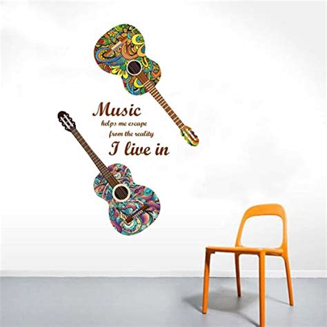 Rawpockets Decal ' Guitar n Music ' (Material - PVC Vinyl Matte Finish ...