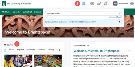 Brightspace – Create a Sandbox Course Space – UVM Knowledge Base