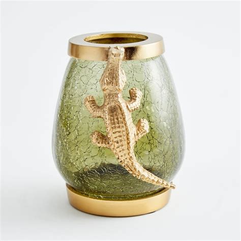 Buy Tropical Embellished Crocodile Glass Oval Vase from Home Centre at ...