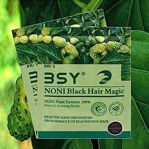 Buy BSY Noni Black Hair Magic Hair color shampoo (20ml x 6 Sachets ...