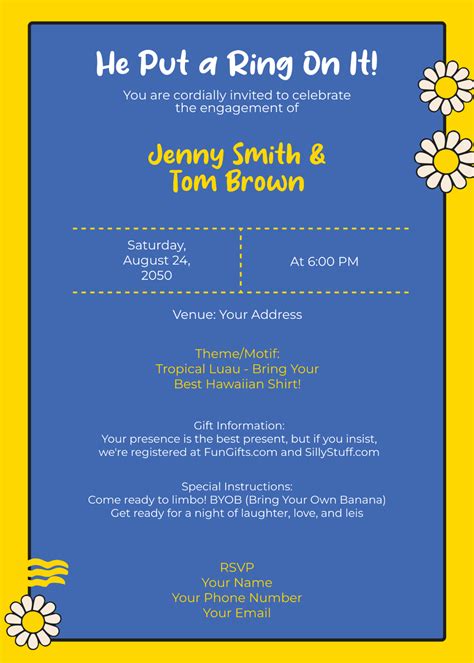 Free Funny Engagement Party Invitation Template to Edit Online