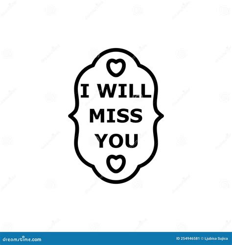 Te Voy a Extrañar Aislado En El Fondo Blanco Ilustración del Vector ...
